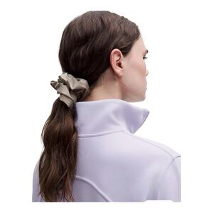 Lululemon Uplifting Oversized Satin Scrunchie Warm Ash Grey NWT Sold Out OS